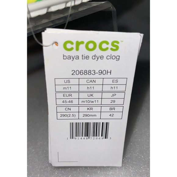 Crocs Baya Classic Tie Dye Graphic Clog Multi Color 206883-90H Men\'s Size 11 NEW main image 4